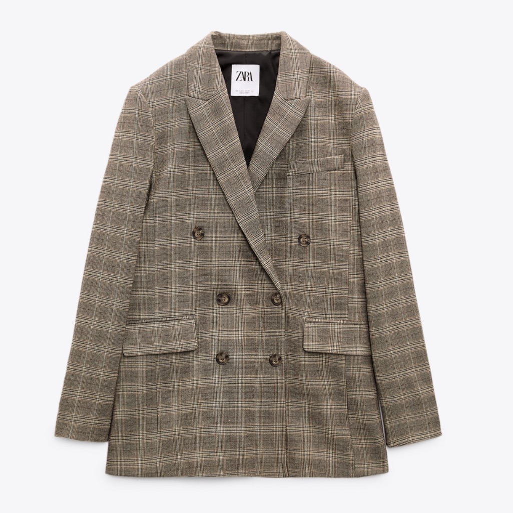 Nwot Zara Plaid Blazer